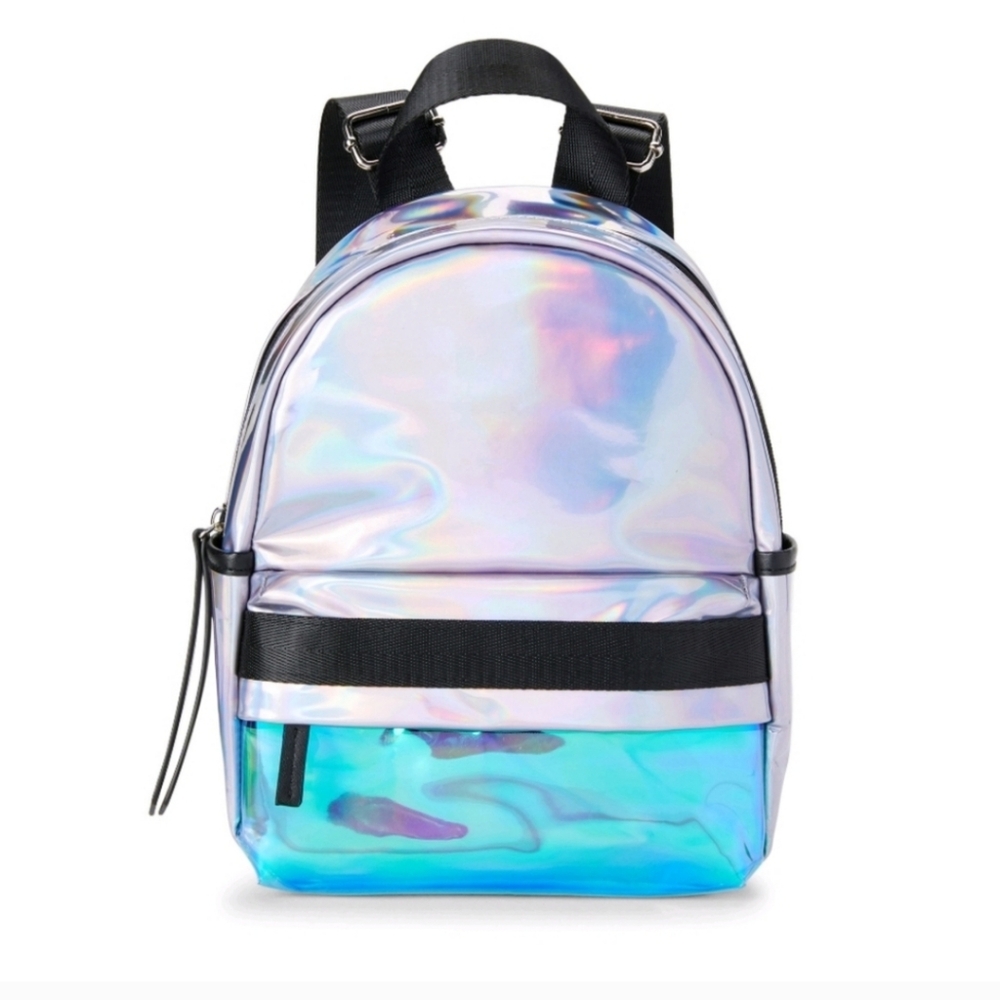Blue Holographic Mini Backpack
